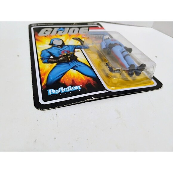 SUPER 7 REACTION FIGURES GI JOE COBRA COMMANDER CHROME VARIANT NOC NEW ON CARD - Picture 4 of 5